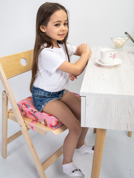 Детское сиденье-бустер (подушка) на стул BelbergKids BK-01 (цвет розовый) - 7